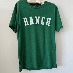 Green Tshirt with RANCH in white lettering size M